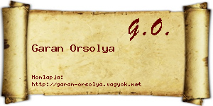 Garan Orsolya névjegykártya
